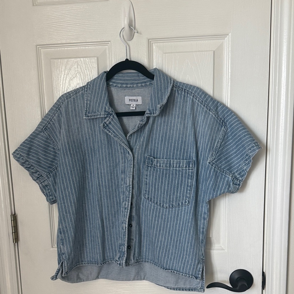 Madewell Denim Blue Striped Shirt